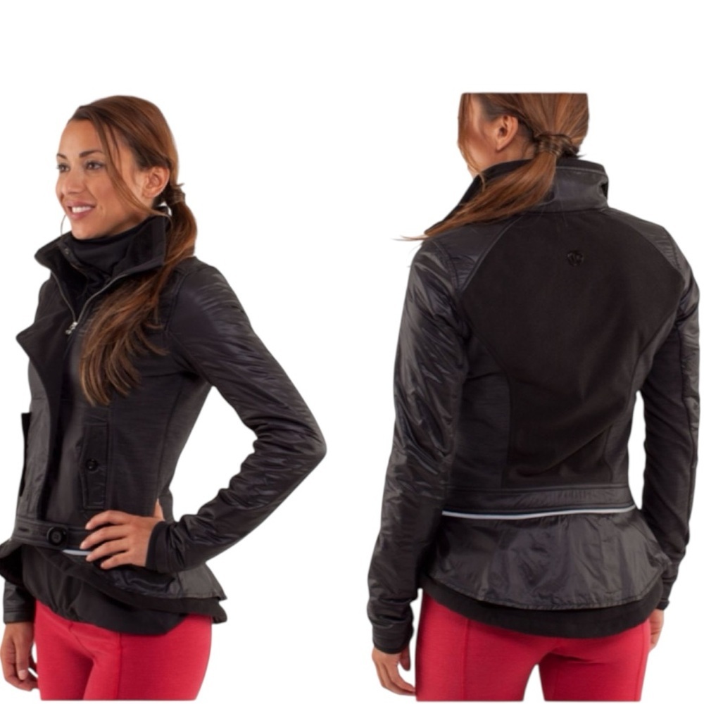Lululemon Pedal Power Velvety Soft Fleece Nylon Jacket Wind Water Proof Coat